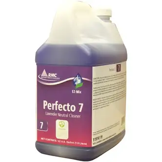 RMC Perfecto 7 Lavendar Cleaner - For Wall, Floor, Chrome, Porcelain, Stainless Steel - Concentrate - 64.2 fl oz (2 quart) - Lavender Scent - 4 / Carton - Purple