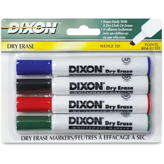 Ticonderoga Dry Erase Markers - Broad, Fine Marker Point - Chisel Marker Point Style - Assorted - 4 / Pack