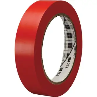3M General-Purpose Vinyl Tape 764 - 36 yd Length x 1" Width - 5 mil Thickness - Rubber - 4 mil - Polyvinyl Chloride (PVC) Backing - 1 / Roll - Red