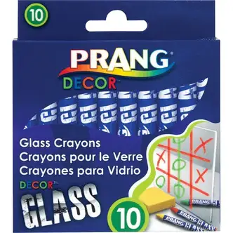 Prang Decor Glass Crayons - Assorted - 10 / Set