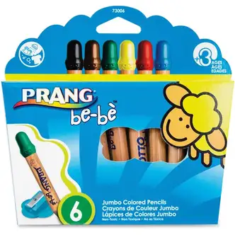 Prang be-be Jumbo Colored Pencils - Assorted Lead - 6 / Set