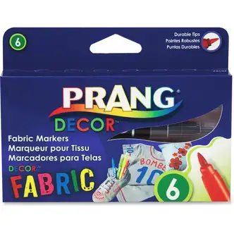 Prang Decor Fabric Markers - Brush Marker Point Style - Assorted - 6 / Set