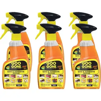 Goo Gone Spray Gel - 12 oz (0.75 lb)Bottle - 6 / Carton - Non-drip - Orange