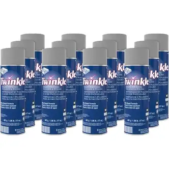 Twinkle Stainless Steel Cleaner/Polish - Ready-To-Use - 17 oz (1.06 lb) - Characteristic Scent - 12 / Carton - Film-free, Residue-free, Water Based, Lemon Scent, CFC-free - White