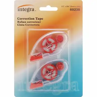 Integra Correction Tape - 2 Dispensers/PK - Holds Total 1 Tape(s) - White - 2 / Pack