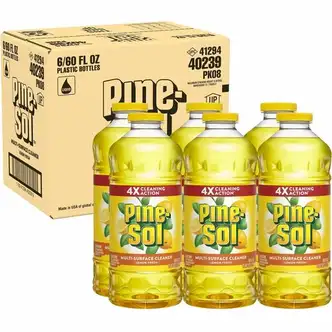 Pine-Sol All Purpose Cleaner - Concentrate - 60 fl oz (1.9 quart) - Lemon Fresh Scent - 6 / Carton - Deodorize, Residue-free, Disinfectant - Yellow