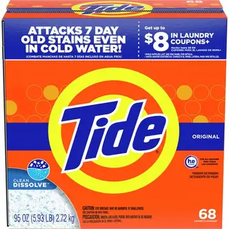 Tide Powder Laundry Detergent - For Clothing, Laundry - Concentrate - 95 oz (5.94 lb) - Original Scent - 3 / Carton - Orange
