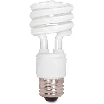 Satco T2 13-watt Mini Spiral CFL Bulb - 13 W - 60 W Incandescent Equivalent Wattage - 120 V AC - 900 lm - Spiral - T2 Size - Cool White Light Color - E26 Base - 12000 Hour - 6920.3°F (3826.8°C) Color Temperature - 82 CRI - Energy Saver, Instant On