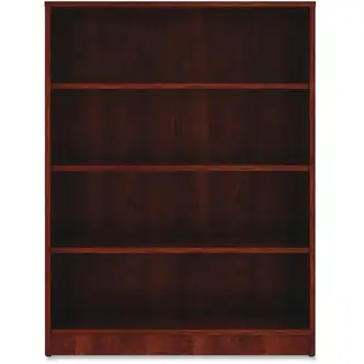 Lorell Laminate Bookcase - 4 Shelf(ves) - 48" Height x 36" Width x 12" Depth - Sturdy, Adjustable Feet - Cherry - Laminate - 1 Each
