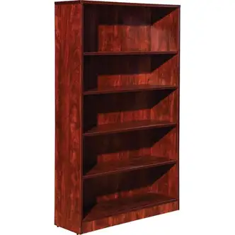Lorell Laminate Bookcase - 0.8" Shelf, 36" x 12"60" - 5 Shelve(s) - 4 Adjustable Shelf(ves) - Square Edge - Material: Thermofused Laminate (TFL) - Finish: Cherry