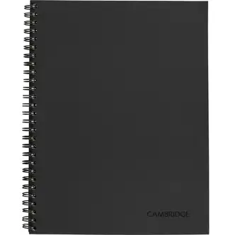 Mead Limited Meeting Notebook - 80 Pages - Wire Bound - Both Side Ruling Surface - Ruled - 7 1/4" x 9 1/2" - Black Cover - Perforated, Dual Sided - Recycled - 1 Each