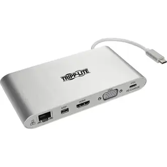 Eaton Tripp Lite Series USB-C Dock, Dual Display - 4K HDMI/mDP, VGA, USB 3.x (5Gbps), USB-A/C Hub, GbE, Memory Card, 100W PD Charging - Docking Station for Notebook/Tablet PC - USB Type C - 3 x USB Ports - 3 x USB 3.0 - Network (RJ-45) - HDMI - VGA - Mini
