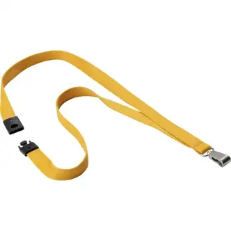 DURABLE® Premium Textile Lanyard with Safety Release - 4/5" x 17" Lanyard - Gold - 10 / Box
