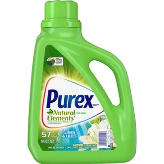 Purex Natural Elements Liquid Detergent - For Clothing - 75 fl oz (2.3 quart) - Linen, Lilies Scent - 1 Each - Hypoallergenic, Dye-free, Cleanse, Skin-friendly - Blue