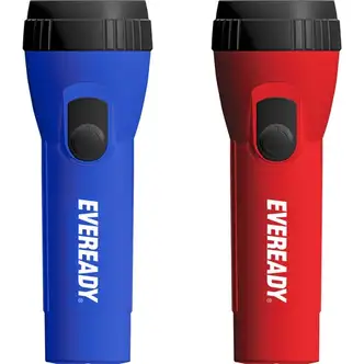 Eveready LED Economy Flashlight - LED - Bright White - 25 lm Lumen - 1 x D - Alkaline - Battery - Polypropylene - Assorted - 1 Each