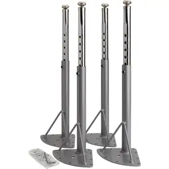 Lorell Activity Table Height-Adjustable Leg Kit - 17" to 25"H - 30" Length x 1.1" Diameter - Silver Mist, Chrome