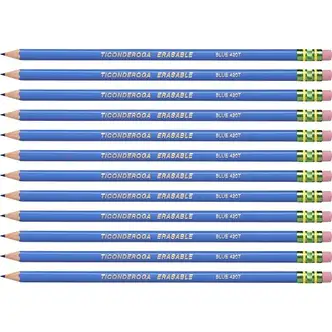 Ticonderoga Pre-Sharpened Erasable Checking Pencils - HB Lead - Blue Lead - 72 / Carton
