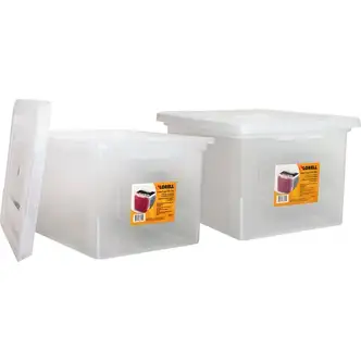 Lorell Stacking File Boxes - External Dimensions: 14.2" Width x 18" Depth x 10.8"Height - Media Size Supported: Letter, Legal - Interlocking Closure - Stackable - Plastic - Clear - For File - 2 / Bundle