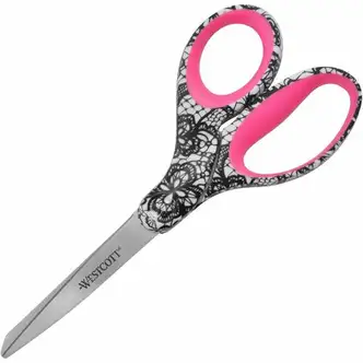 Westcott 8" Fashion Scissors - 8" Overall Length - Left/Right - Stainless Steel - Multi - 1 Each