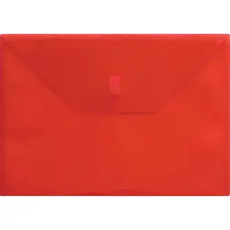 Lion Letter Recycled File Pocket - 8 1/2" x 11" - 180 Sheet Capacity - Transparent, Red - 20% Recycled - 1 Each