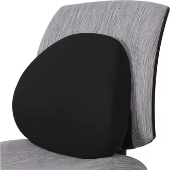 Lorell Ergo Lumbar Back Support - Black - Fabric, Memory Foam - 1 Each