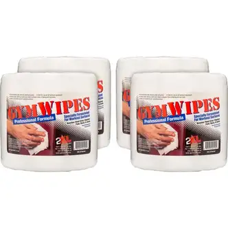2XL GymWipes Professional Towelettes Bucket Refill - 8" Length x 6" Width - 700 / Pack - 4 / Carton - Bleach-free, Non-alcohol, Hygienic, Disinfectant, Phenol-free, Quick Drying - White