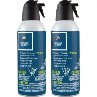 Business Source Power Duster - 10 oz - Moisture-free, Ozone-safe - 2 / Pack - Multi