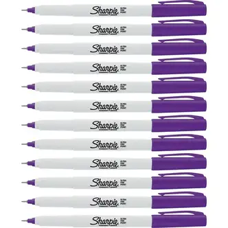 Sharpie Precision Permanent Markers - Ultra Fine Marker Point - Purple Alcohol Based Ink - 12 / Box