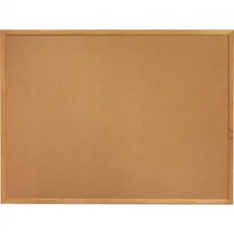 Lorell Bulletin Board - 24" Height x 36" Width - Cork Surface - Long Lasting, Warp Resistant - Brown Oak Frame - 1 Each