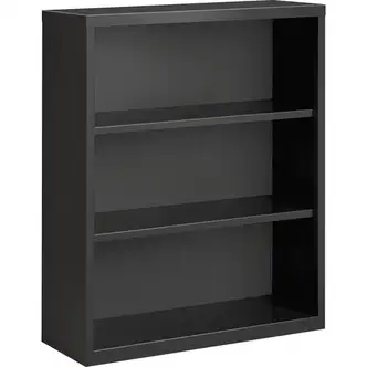 Lorell Fortress Series Bookcase - 34.5" x 13"42" - 3 Shelve(s) - Material: Steel - Finish: Charcoal, Powder Coated - Adjustable Shelf, Welded, Durable