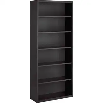 Lorell Fortress Series Bookcase - 34.5" x 13"82" - 6 Shelve(s) - Material: Steel - Finish: Charcoal, Powder Coated - Adjustable Shelf, Welded, Durable