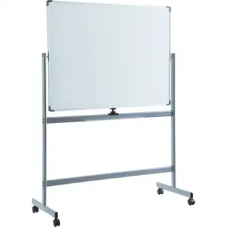 Lorell Double-sided Magnetic Whiteboard Easel - 48" (4 ft) Width x 36" (3 ft) Height - White Surface - Rectangle - Floor Standing - Magnetic - 1 Each