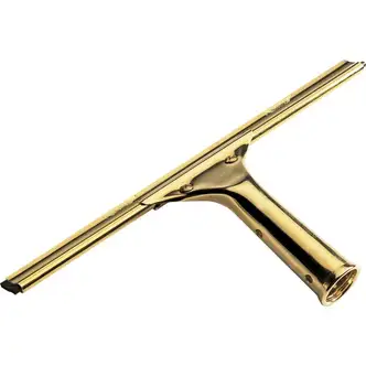 Ettore Brass Squeegee - Rubber Blade - 5.5" Height x 11.8" Width x 1.3" Length - Lightweight, Changeable Blade, Streak-free - Brass - 1Each