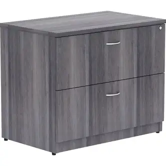 Lorell Essentials Series Lateral File - 35" x 22"29.5" , 1" Top - 2 x File Drawer(s) - Finish: Weathered Charcoal, Laminate