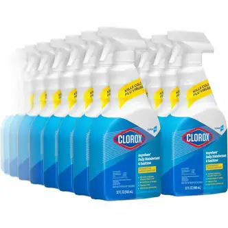 CloroxPro™ Anywhere Daily Disinfectant and Sanitizer - 32 fl oz (1 quart) - 432 / Pallet - Fume-free, Residue-free, Antibacterial - Clear