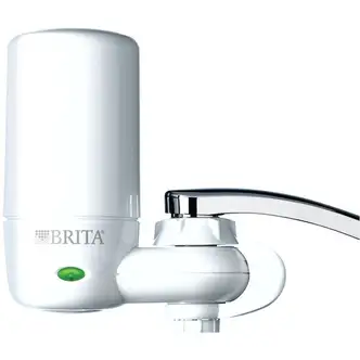 Brita Complete Water Faucet Filtration System with Light Indicator - Faucet - 100 gal Filter Life (Water Capacity) - 216 / Bundle - Blue, White
