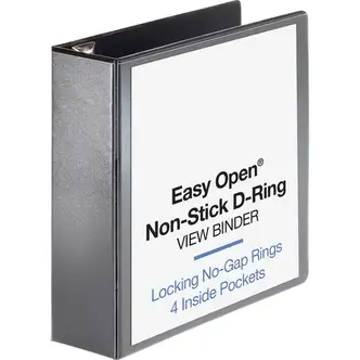 Business Source Locking D-Ring View Binder - 3" Binder Capacity - Letter - 8 1/2" x 11" Sheet Size - 650 Sheet Capacity - D-Ring Fastener(s) - 4 Inside Front & Back Pocket(s) - Polypropylene, Chipboard - Black - Recycled - Non-glare, Acid-free, Exposed Ri