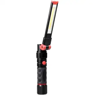 Dorcy Ultra HD Series Foldable Flashlight - LED - 500 lm Lumen - 3 x AAA - Battery - Impact Resistant, Water Resistant - Black, Red - 1 Each