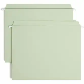 Smead FasTab Straight Tab Cut Letter Recycled Hanging Folder - 8 1/2" x 11" - Assorted Position Tab Position - Moss - 10% Recycled - 20 / Box
