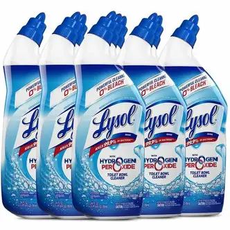 Lysol Hydrogen Peroxide Toilet Cleaner - 24 fl oz (0.8 quart) - Ocean Fresh Scent - 9 / Carton - Residue-free, Bleach-free, Antibacterial - Blue