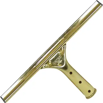 Unger 12" GoldenClip Brass Squeegee - 12" Length - Screw Lock Handle - Brass - 10 / Carton