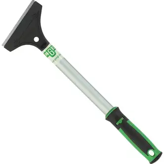 Unger Surface Scraper with 12" Handle - Carbon Steel Blade - 12" Handle - Protective Cap, Ergonomic Handle - Green - 10 / Carton