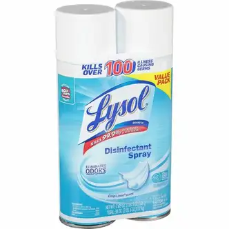 Lysol Crisp Linen Disinfectant Spray - Ready-To-Use - 19 oz (1.19 lb) - Crisp Linen Scent - 2 / Pack - Clear