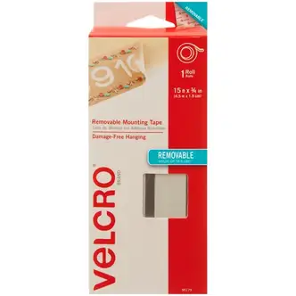 VELCRO® 95179 General Purpose Removable Mounting - 15 ft Length x 0.75" Width - 1 Each - White