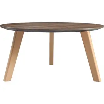 Lorell Quintessence Collection Coffee Table - 15.8" x 32" - Knife Edge - Walnut Laminate Table Top