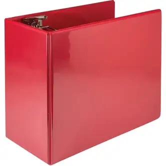 Samsill Nonstick 6" Locking D-Ring View Binder - 6" Binder Capacity - 1225 Sheet Capacity - 3 x D-Ring Fastener(s) - 2 Internal Pocket(s) - Red - 2.73 lb - Recycled - Lockable, Non-stick, Concealed Rivet, Ink-transfer Resistant, Clear Overlay, Non-glare, 