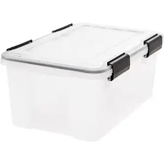 IRIS WeatherTight Heavy-duty Storage Tote - Internal Dimensions: 14.75" Length x 9.63" Width x 7" Height - External Dimensions: 17.5" Length x 11.8" Depth x 7.9" Height - 25 lb - 4.75 gal - Heavy Duty - Stackable - Plastic - Clear - For Craft Supplies, Cl
