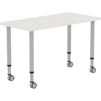 Lorell Attune Height-adjustable Multipurpose Rectangular Table - For - Table TopRectangle Top - Height Adjustable - 26.62" to 33.62" Adjustment x 48" Table Top Width x 23.62" Table Top Depth - 33.62" Height - Assembly Required - Laminated, Gray - Laminate