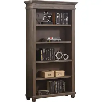 Martin Carson 3-shelf Open Bookcase - 15" x 40"76" - 3 Adjustable Shelf(ves) - Material: Veneer - Finish: Weathered Dove