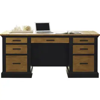 Martin Toulouse Double Pedestal Desk - 6-Drawer - 30" x 68"30" - 6 x File, Utility Drawer(s) - Double Pedestal - Finish: Chestnut